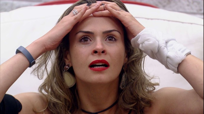 Ana Paula ao descobrir que não havia sido eliminada do 'BBB16'