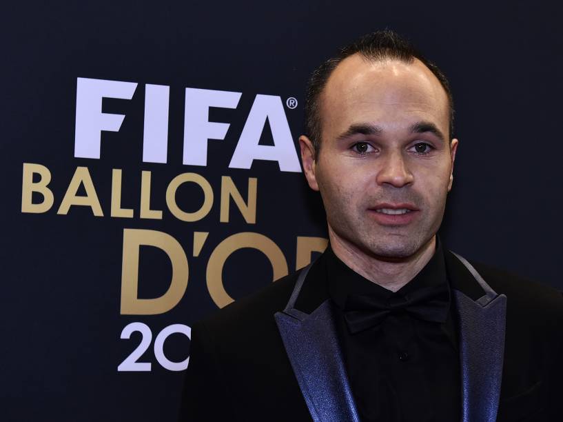 Jogador do Barcelona, Andres Iniesta, durante tapete vermelho da Bola de Ouro FIFA 2015