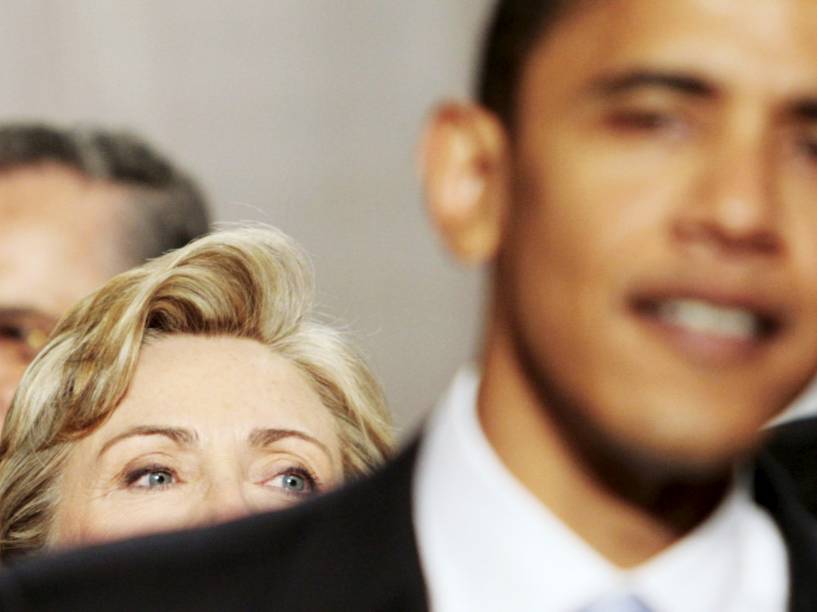 Hillary Clinton e Barack Obama durante congresso no Capitólio dos EUA, em Washington - 23/01/2007
