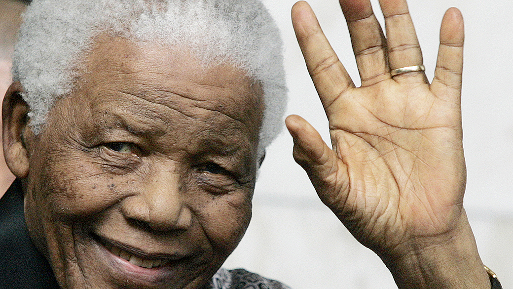 Nelson Mandela, depois de visita em Londres no ano de 2008