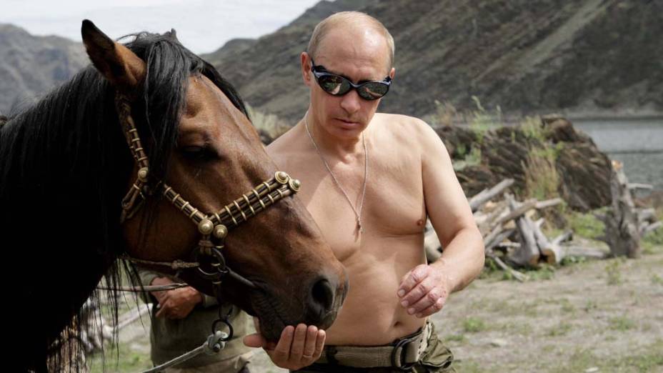 Vladimir Putin durante suas férias no sul da Sibéria em agosto de 2009