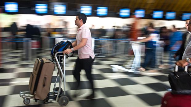 Movimento no Aeroporto de Congonhas, onde houve atrasos nos voos, na quarta-feira