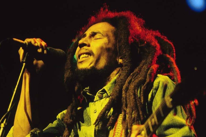 Bob Marley durante show no Brighton Leisure Centre, Inglaterra, 1980