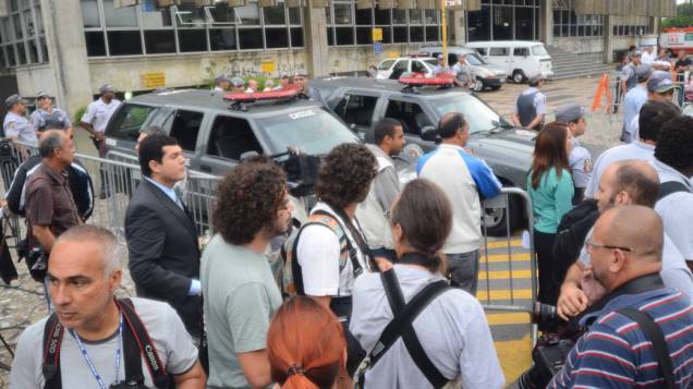 Movimento da imprensa em frente ao fórum de Santo André durante o quarto e último dia de julgamento de Lindemberg Alves Fernandes Movimento da imprensa em frente ao fórum de Santo André durante o quarto e último dia de julgamento de Lindemberg Alves Fernandes