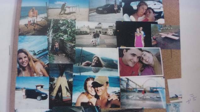 Mural de fotos do casal Suzane von Richthofen e Daniel Cravinhos Mural de fotos do casal Suzane von Richthofen e Daniel Cravinhos