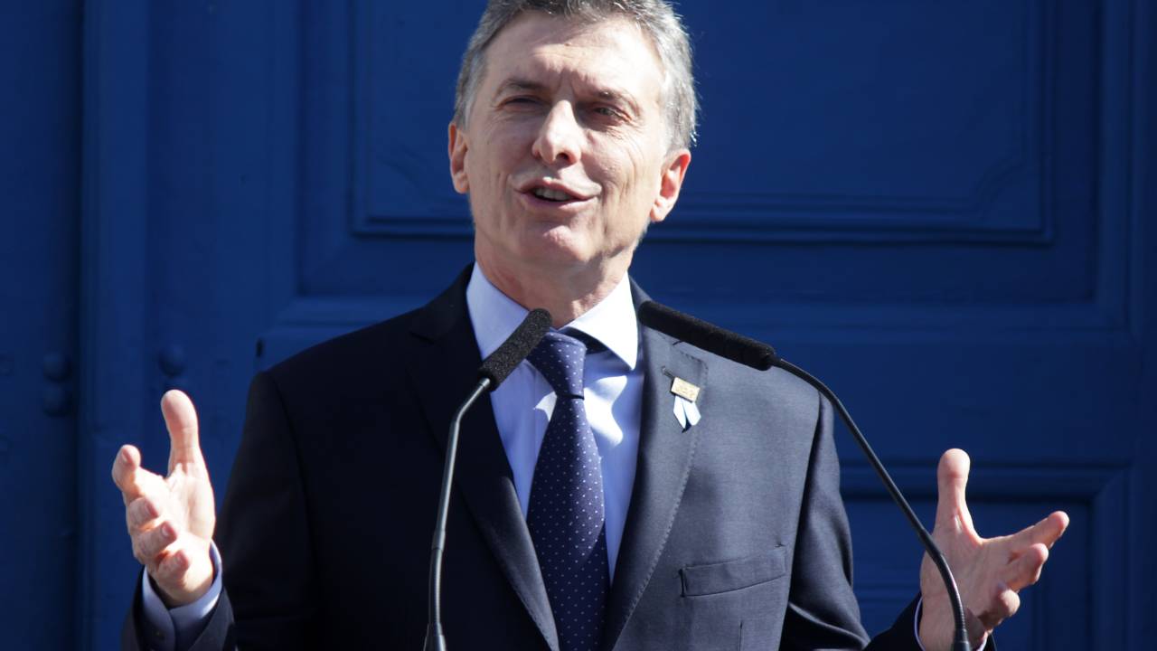 O presidente da Argentina, Maurício Macri, discursa na cidade de Tucumán, durante comemoração de 200 anos da independência do país - 09/07/2016