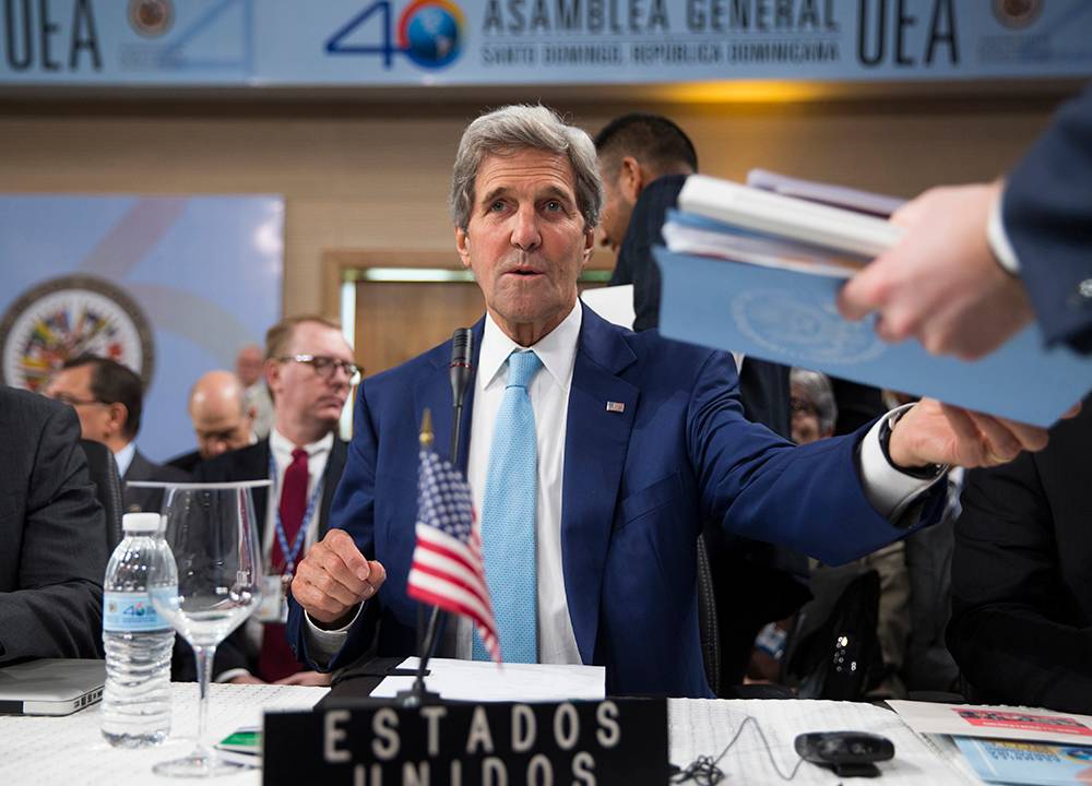 John Kerry durante assembleia da OEA em Santo Domingo