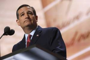 Ted Cruz discursa na Convenção Republicana, em Cleveland, Estados Unidos