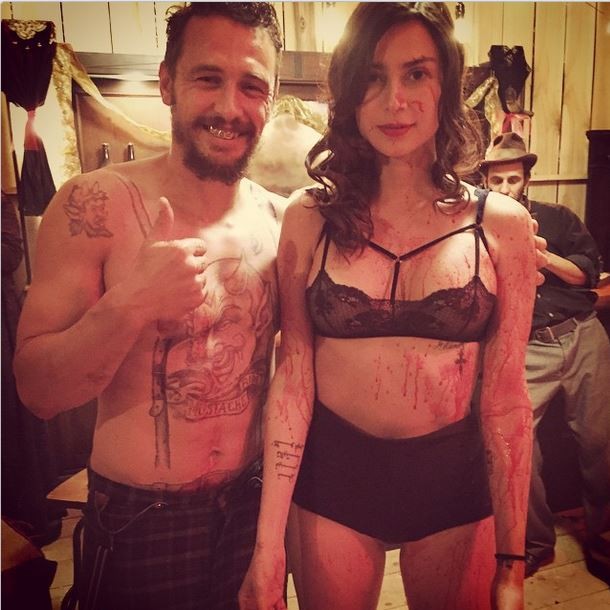 Thaila Ayala e James Franco nos bastidores do filme 'The Long Home'