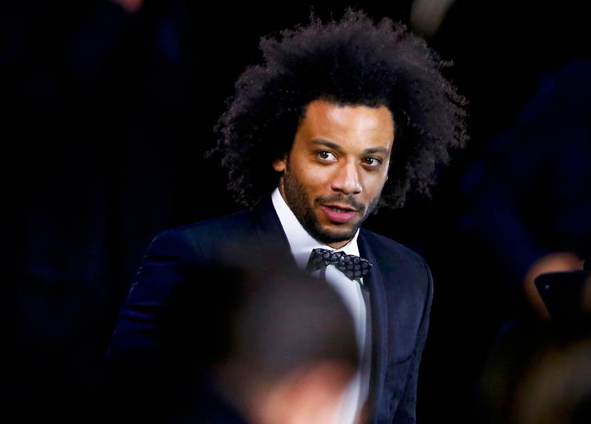 O jogador Marcelo <span>chega para o Prêmio de Melhor do Mundo da Fifa, na Suíça</span>