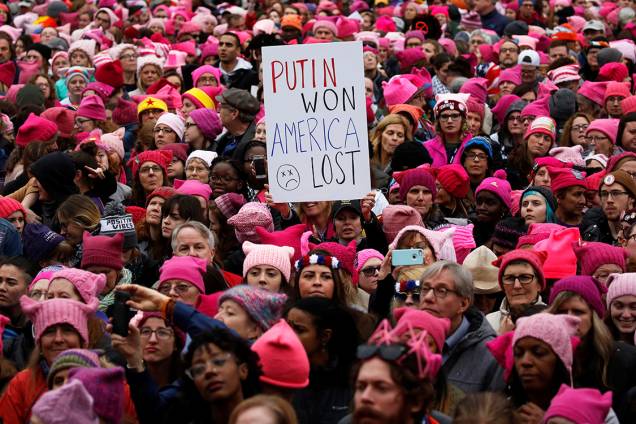 Milhares de pessoas participam da Marcha das Mulheres em protesto por direitos civis, em Washington Milhares de pessoas participam da Marcha das Mulheres em protesto por direitos civis, em Washington