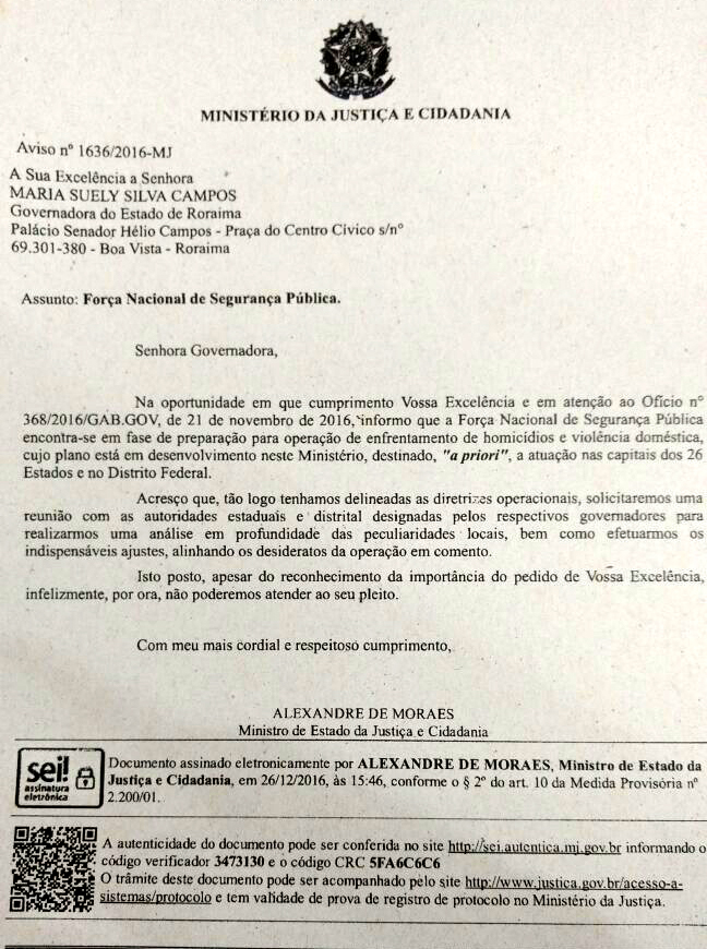 Alexandre de Moraes nega pedido de ajuda de Suely Campos Alexandre de Moraes nega pedido de ajuda de Suely Campos