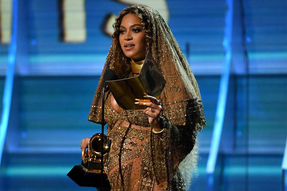 Beyoncé durante a cerimônia da 59ª edição do Grammy no Staples Center, em Los Angeles, nos Estados Unidos - 12/02/2017