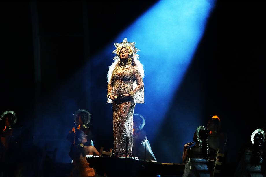 Beyoncé durante a cerimônia da 59ª edição do Grammy no Staples Center, em Los Angeles, nos Estados Unidos - 12/02/2017