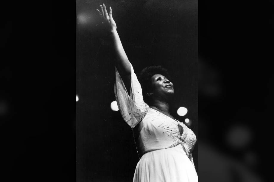 A cantora americana Aretha Franklin, em 1980