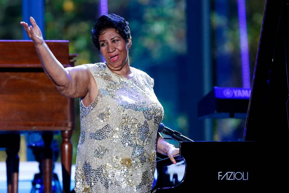 Aretha Franklin, em abril de 2016, durante as comemorações do Dia do Jazz