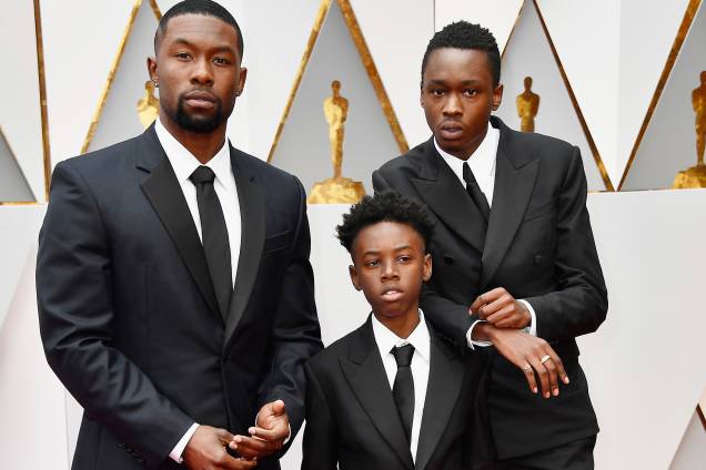 Trevante Rhodes, Alex R. Hibbert e Ashton Sanders do filme 'Moonlight: Sob a Luz do Luar' chegam para a cerimônia do Oscar em Hollywood - 26/02/2017 Trevante Rhodes, Alex R. Hibbert e Ashton Sanders do filme 'Moonlight: Sob a Luz do Luar' chegam para a cerimônia do Oscar em Hollywood - 26/02/2017