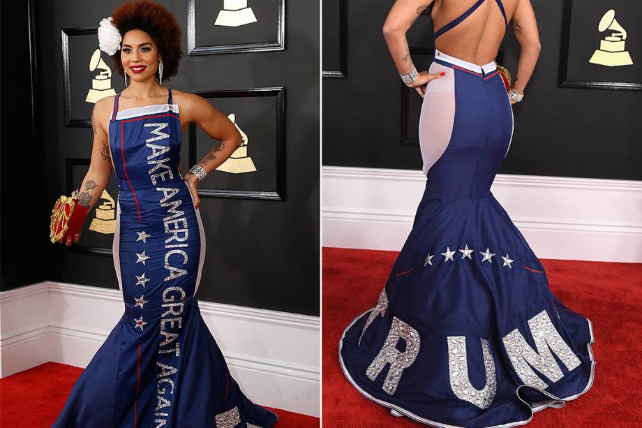 Joy Villa chega para a cerimônia da 59ª edição do Grammy no Staples Center, em Los Angeles, nos Estados Unidos - 12/02/2017