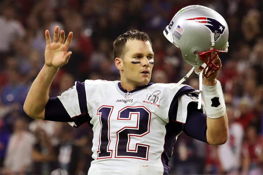 Tom Brady do New England Patriots contra Atlanta Falcons durante a final da 51ª edição do Super Bowl - 05/02/2017