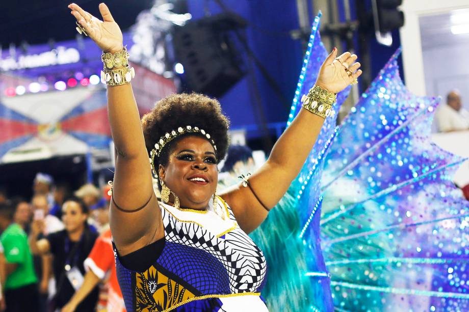 Cacau Protásio durante o desfile da escola de samba União da Ilha do Governador, no Sambódromo da Marquês de Sapucaí, no Rio de Janeiro (RJ) - 27/02/2017