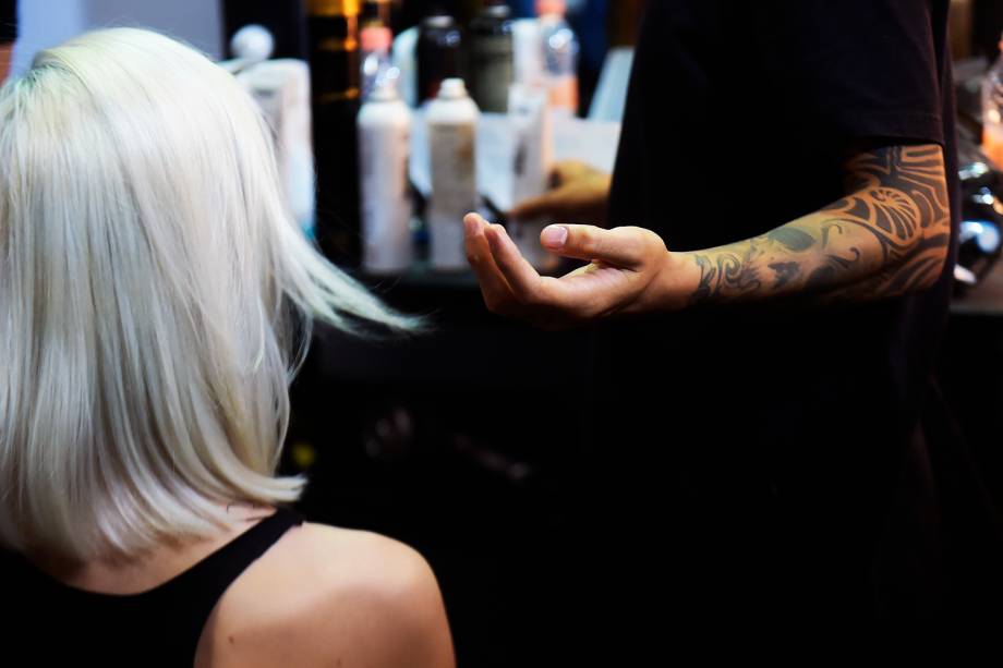 Modelo durante a 43ª edição da São Paulo Fashion Week (SPFW) que aconteceu de 13 a 17 de março de 2017, no Parque Ibirapuera, na Zona Sul da capital Paulista