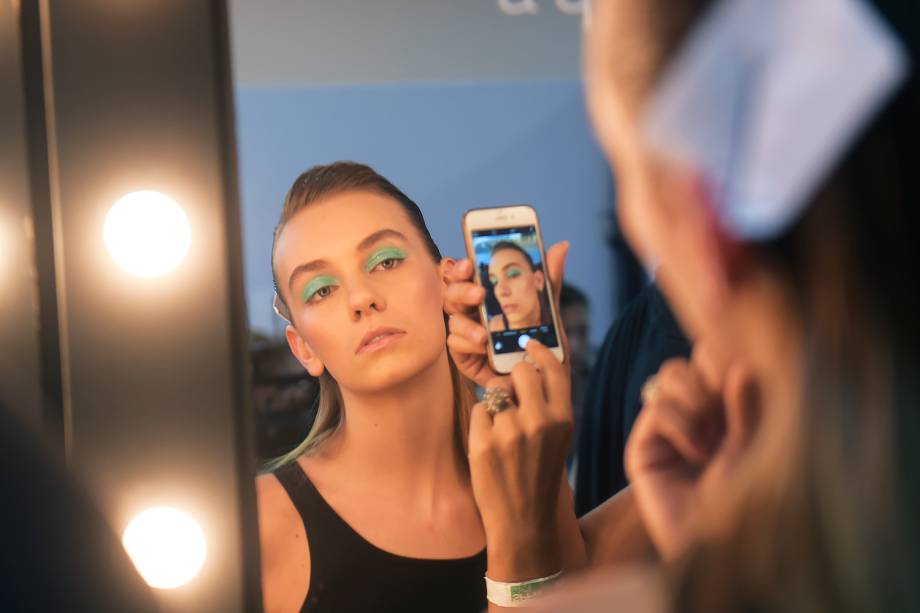 Modelo durante a 43ª edição da São Paulo Fashion Week (SPFW) que aconteceu de 13 a 17 de março de 2017, no Parque Ibirapuera, na Zona Sul da capital Paulista