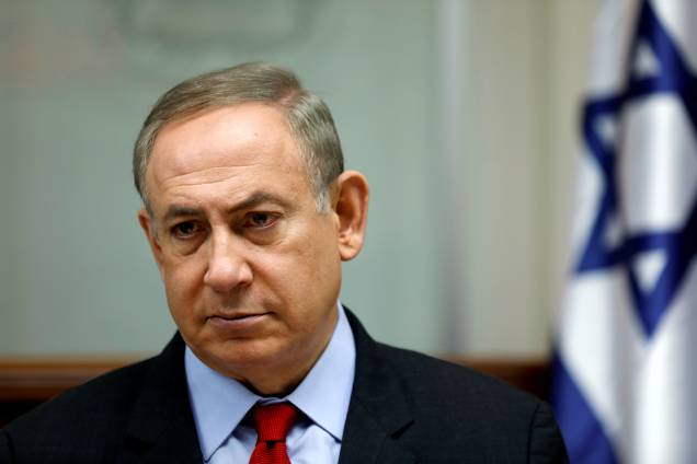 Primeiro Ministro israelense, Benjamin Netanyahu, durante conferência em Jerusalém Primeiro Ministro israelense, Benjamin Netanyahu, durante conferência em Jerusalém