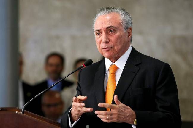 O presidente Michel Temer discursa sobre os dados do CAGED