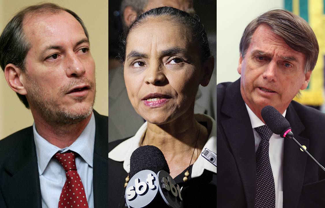 Ciro Gomes, Marina Silva e Jair Bolsonaro