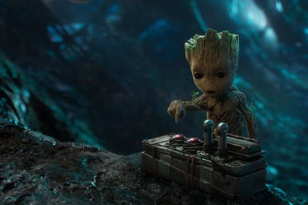 Baby Groot, dublado por Vin Diesel, em Guardiões da Galáxia 2 Baby Groot, dublado por Vin Diesel, em Guardiões da Galáxia 2