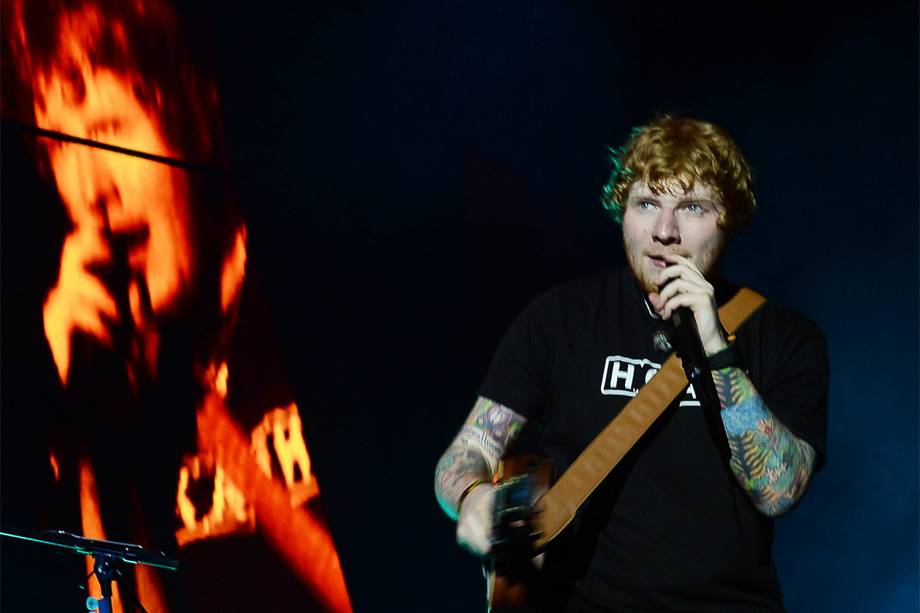 Ed Sheeran durante a turnê “Divide Tour” no Allianz Parque em São Paulo - 28/05/2017