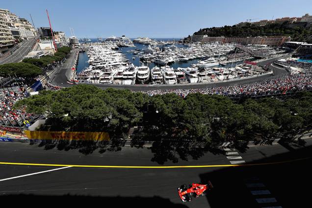 O finlandês Kimi Raikkonen, da Ferrari, durante o GP de Mônaco O finlandês Kimi Raikkonen, da Ferrari, durante o GP de Mônaco