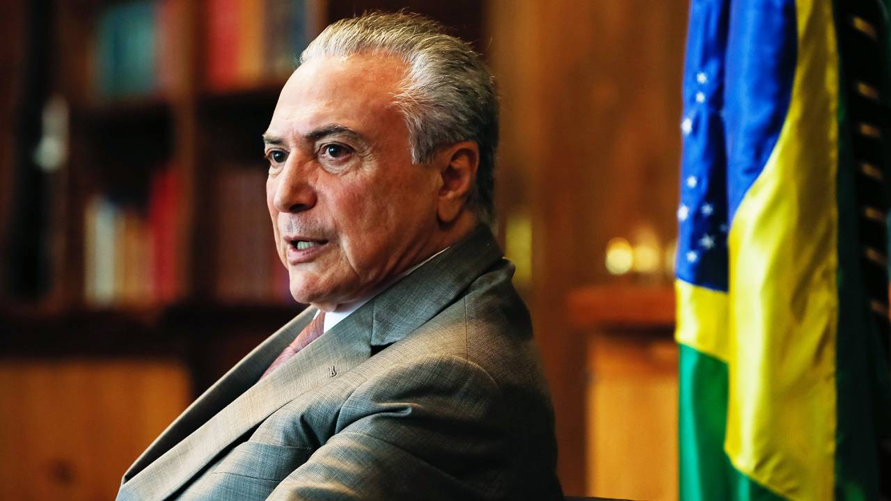 O presidente Michel Temer, no Palácio do Planalto, em Brasília (DF) - 12/05/2017