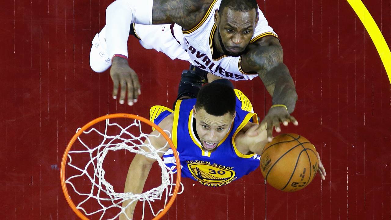 Finais NBA 2017 - Cleveland Cavaliers e Golden State Warriors: Lebron James e Stephen Curry