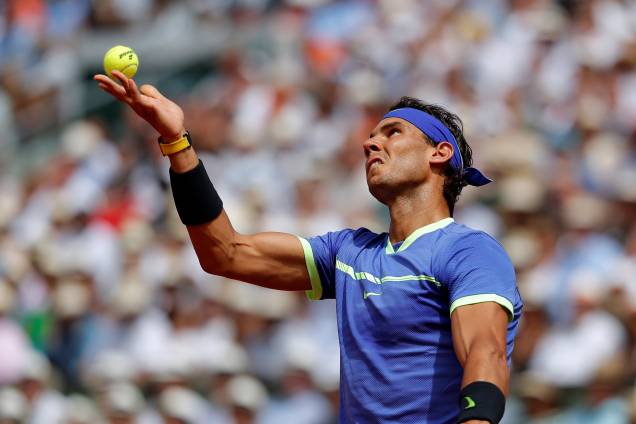 O tenista espanhol Rafael Nadal durante partida contra o suíço Stan Wawrinka na final de Roland Garros - 11/06/2017 O tenista espanhol Rafael Nadal durante partida contra o suíço Stan Wawrinka na final de Roland Garros - 11/06/2017