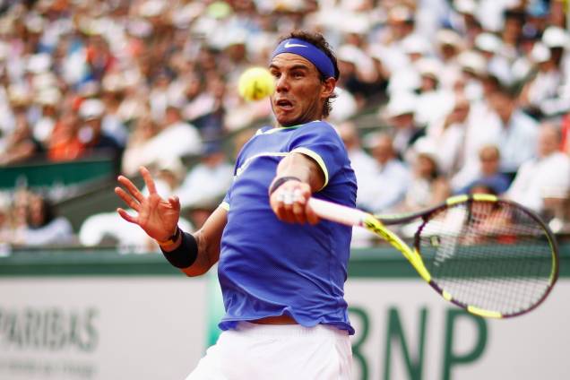O tenista espanhol Rafael Nadal durante partida contra o suíço Stan Wawrinka na final de Roland Garros - 11/06/2017 O tenista espanhol Rafael Nadal durante partida contra o suíço Stan Wawrinka na final de Roland Garros - 11/06/2017