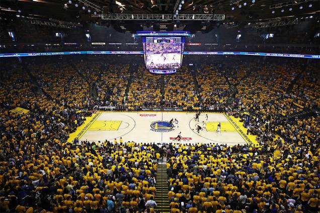Vista geral da Oracle Arena do Golden State Warrior antes do confronto contra o Cleveland Cavaliers, na quarta partida da final da NBA - 12/06/2017 Vista geral da Oracle Arena do Golden State Warrior antes do confronto contra o Cleveland Cavaliers, na quarta partida da final da NBA - 12/06/2017
