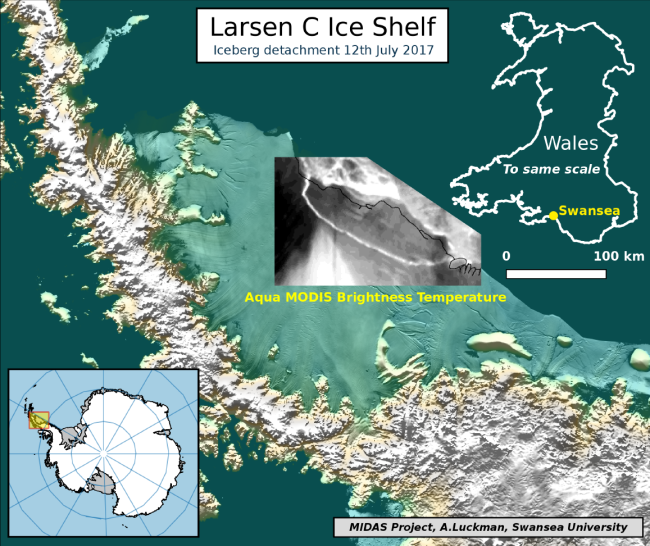 Iceberg na Antártica - Plataforma de gelo Larsen C