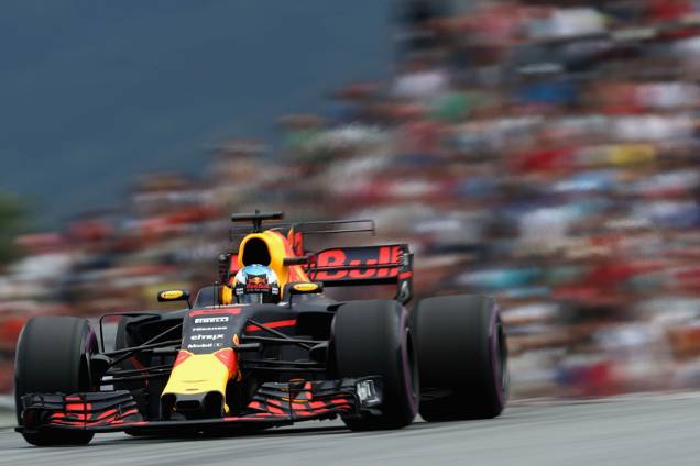 Daniel Ricciardo, da Red Bull Racing, durante o GP da Áustria Daniel Ricciardo, da Red Bull Racing, durante o GP da Áustria