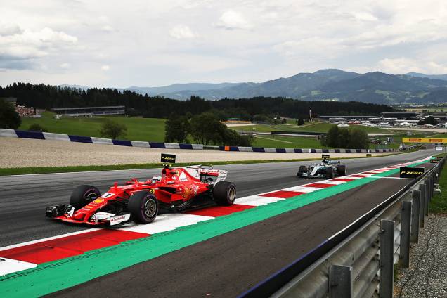 Kimi Raikkonen, da Ferrari, durante o GP da Áustria Kimi Raikkonen, da Ferrari, durante o GP da Áustria