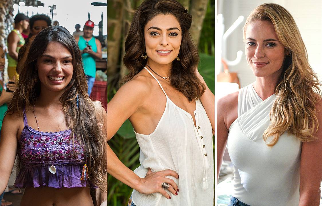 Ritinha (Isis Valverde), Bibi (Juliana Paes) e Jeiza (Paolla Oliveira) em 'A Força do Querer'