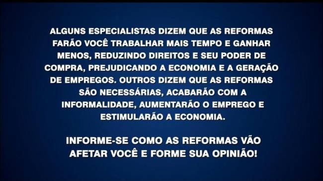 Nova chamada do SBT sobre as reformas