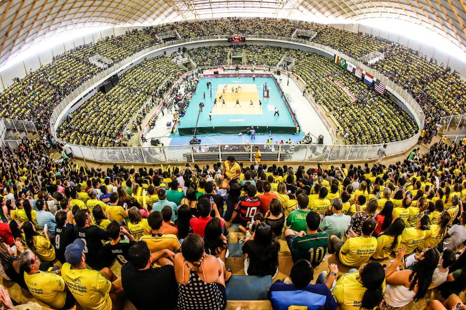 Vista geral do ginásio em Cuiabá onde acontece o Grand Prix de Vôlei - 23/072017