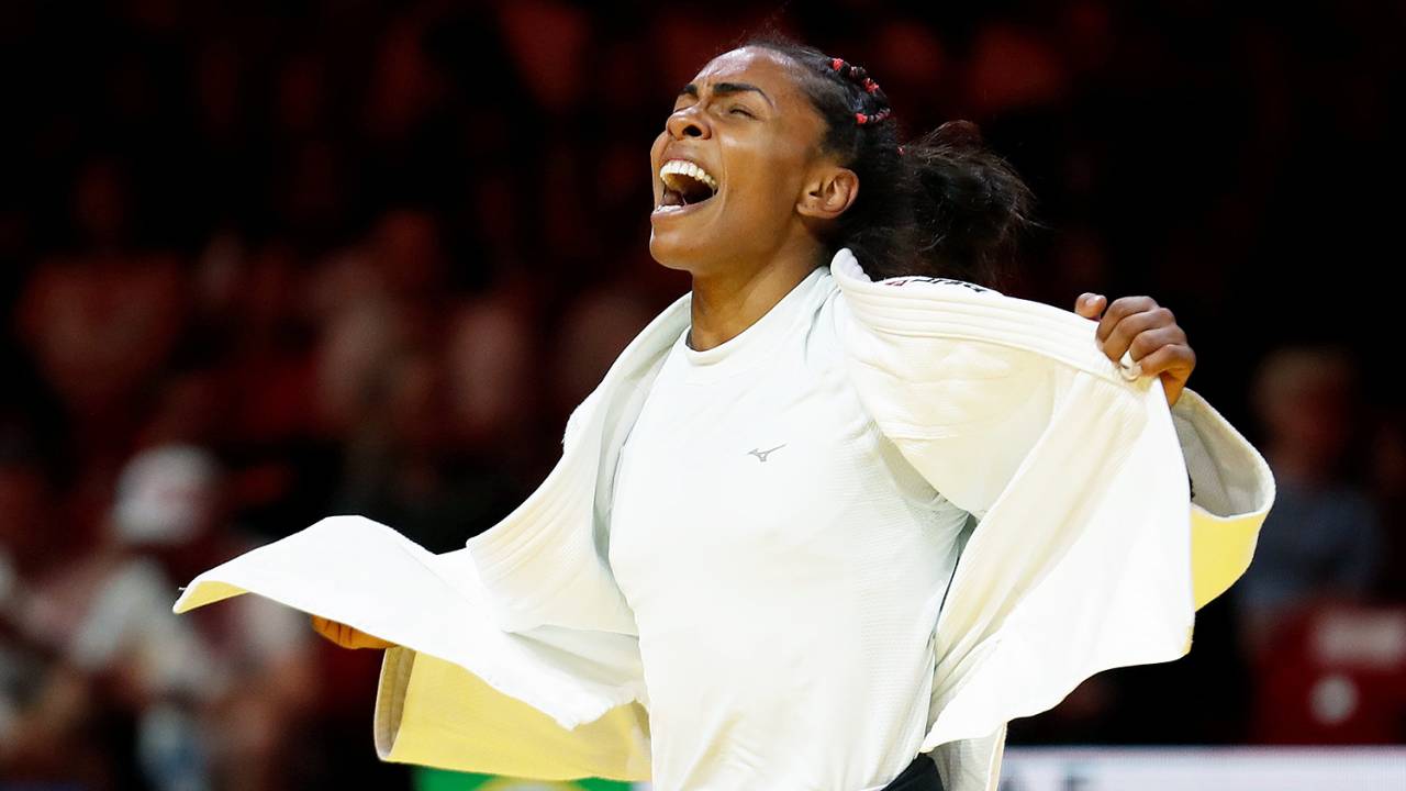 A judoca brasileira Erika Miranda