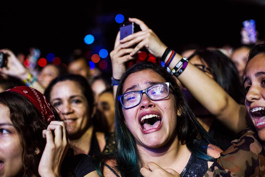 Público durante o show da banda 5 Seconds of Summer no Palco Mundo, no primeiro dia de Rock in Rio - 15/09/2017