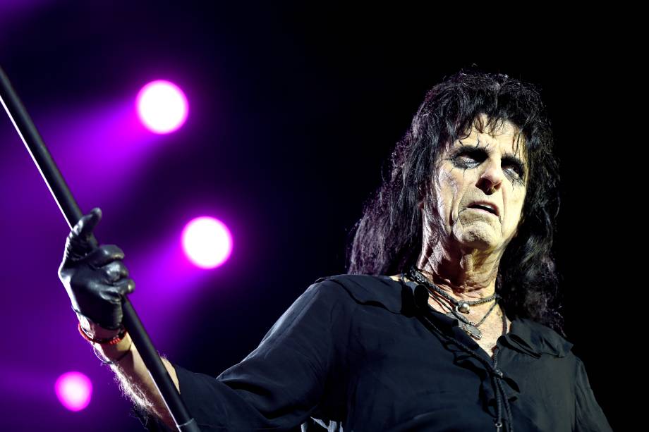 Alice Cooper abre para a banda Guns'n'Roses durante o quarto e último dia do festival São Paulo Trip, no Allianz Parque