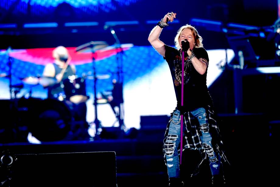 Axl Rose, vocalista da banda Guns'n'Roses, durante quarto dia do festival São Paulo Trip, no Allianz Parque