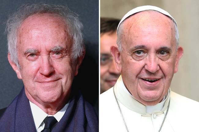 O ator Jonathan Pryce e o Papa Francisco