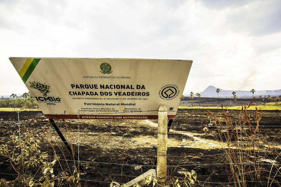 Incêndio no Parque Nacional da Chapada dos Veadeiros, no Distrito Federal