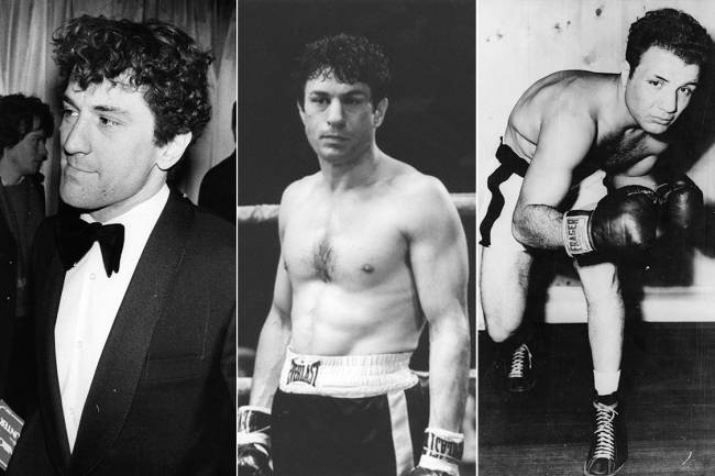 Robert De Niro em 1979, como Jake LaMotta em ‘Touro Indomável’ e Jake LaMotta